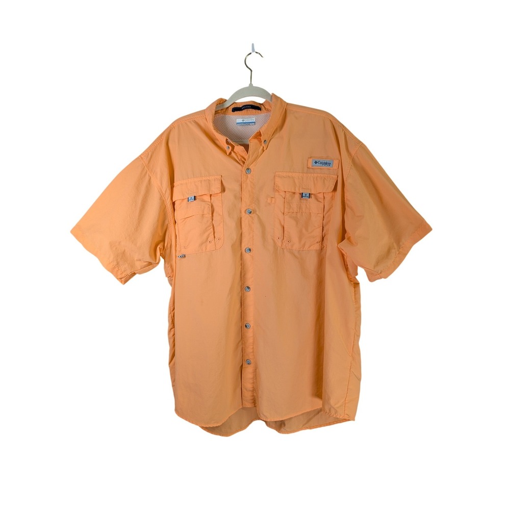 Columbia‎ PFG Bahama Shirt Mens XL Coral Fishing Short Sleeve Outdoors